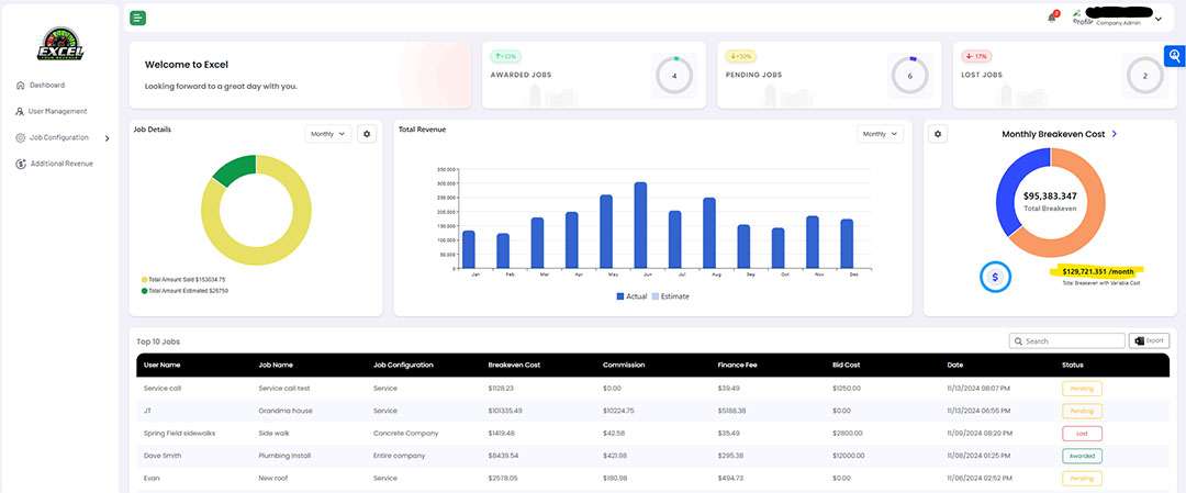 Excel Your Revenue software and app screenshot 7 home page